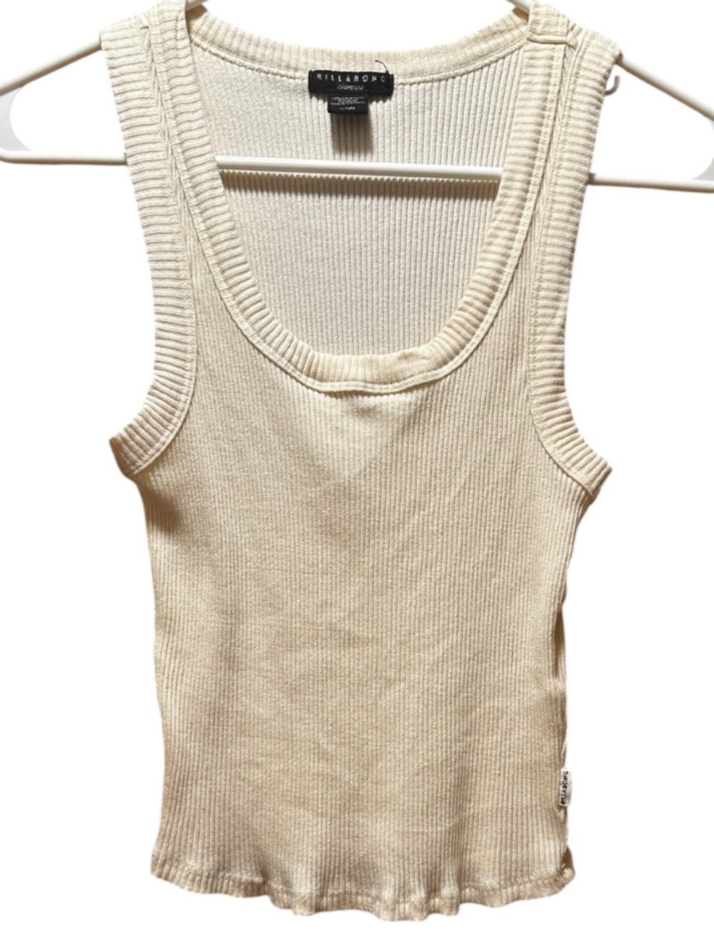 Billabong Cream Ribbed Scoop Neck Tank